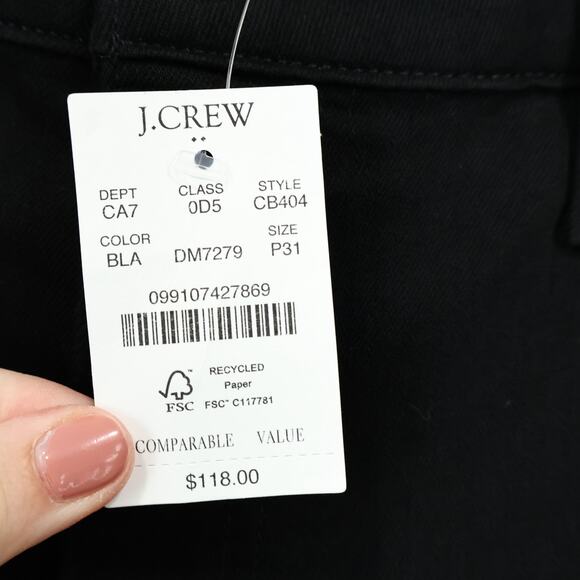 NWT J.Crew Factory Curvy Essential Straight Jean All-Day Stretch Black Size 31 P - Picture 10 of 10